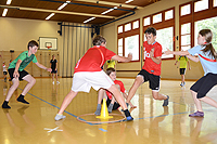 Voller Einsatz beim Fahnenspiel