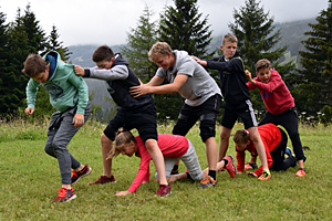 Gruppe Elefant bei der Stafette