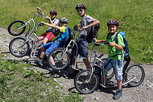 Vor der Trottinett Abfahrt